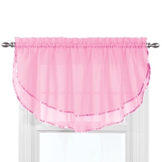 Elegance Sheer Fabric Rod Pocket Top Ascot Window Valance - 7.000 x 5.750 x 1.250