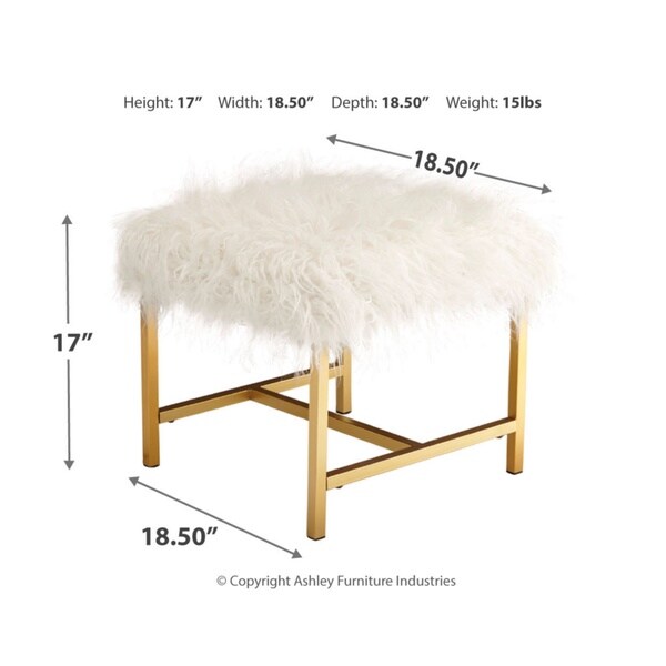 Elissa White Upholstered Stool