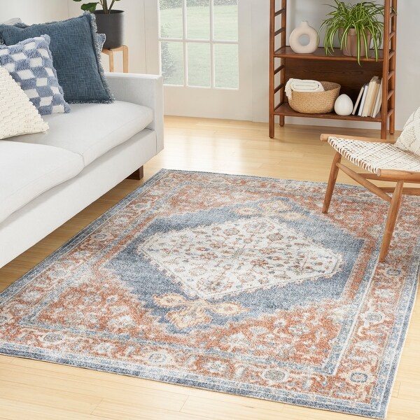 Nourison Astra Machine Washable Distressed Area Rug