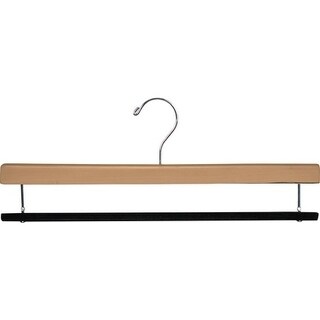 Extra Long Wooden Pants Hanger with Flocked Non-slip Velvet Bar