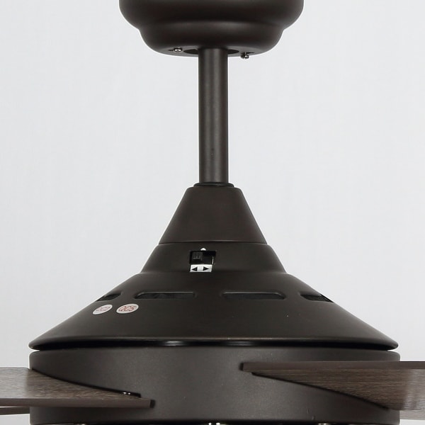 52" Oil Rubbed Bronze 4-Blade Ceiling Fan with Remote and Glass Shade