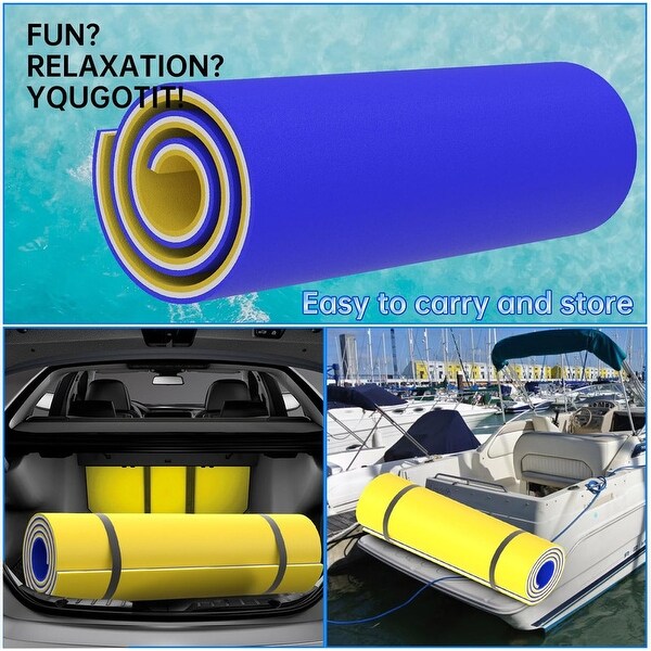 9' X 6' Floating Water Mat 3-Layer Swimming Pool Floats Adult Foam