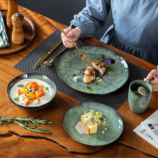 vancasso Starry Flambe Glaze Vintage 16-Piece Dinnerware Set