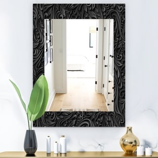 Designart 'Obsidian Impressions 10' Modern Mirror - Printed Wall Mirror