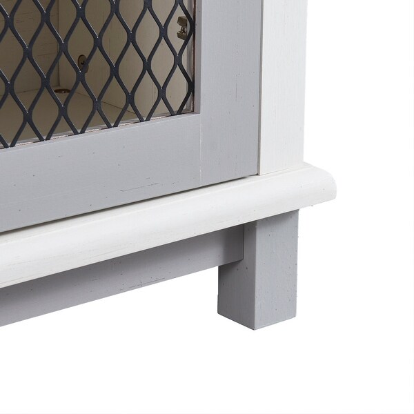 Cabinet with 4 Drawers of the Same Size and 2 Iron Mesh Doors - N/A