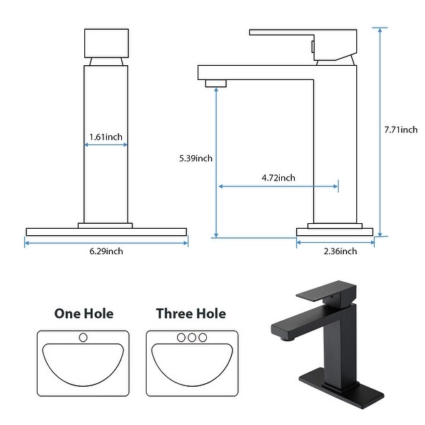 PROOX Single Bathroom Sink Faucet with Drain Assembly