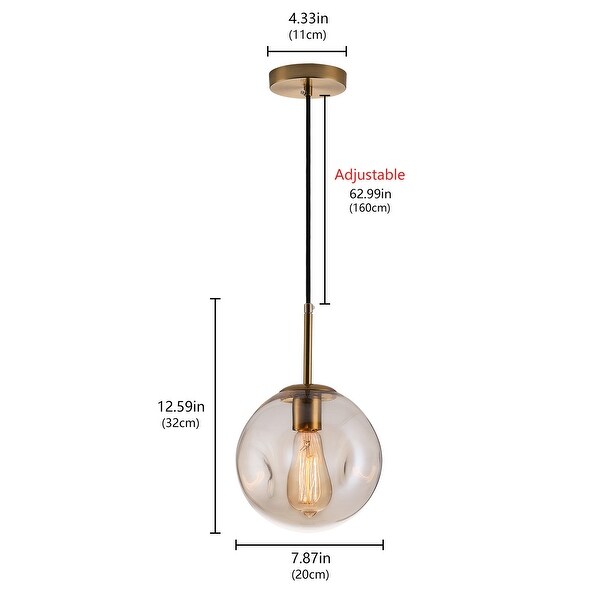 Modern Transparent Globe Irregular Glass Shade Pendant Light for Kitchen Island