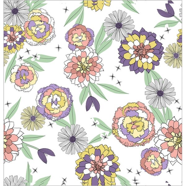 Kathy Ireland 21" x 34" Retro Floral Bloom Memory Foam Bathroom Rug