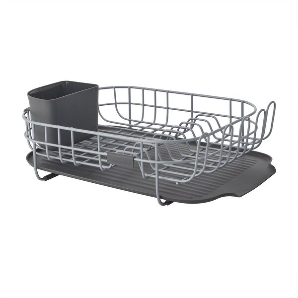 Low Profile Powder Coated Dish Drying Rack in Charcoal