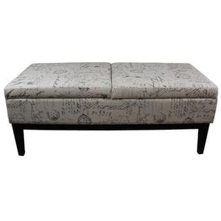 19.5"H Old World Dual Lift Storage Bench