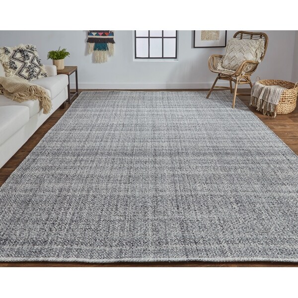 Siona Space Dyed In/Outdoor Flatweave, Dusty Blue, Area Rug