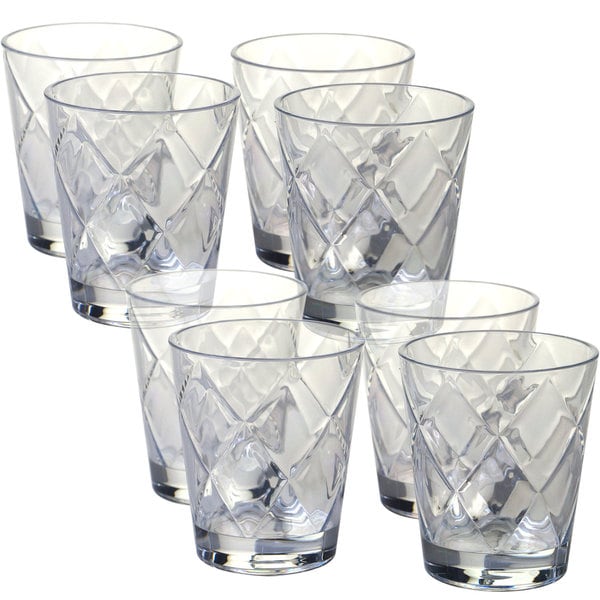Certified International Clear Diamond Acrylic 15-ounce Double Old Fashioned Glass (Pack of 8)