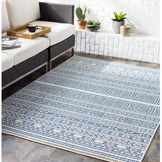 Wade Indoor/ Outdoor Tribal Stripe Area Rug