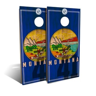 Montana State Flag 2.0 Backyard Cornhole Board Set (Includes 8 Bags) - N/A