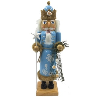 14 inch Coastal King Nutcracker - blue