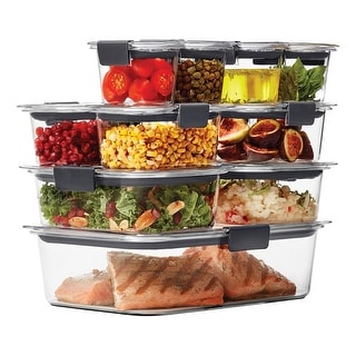 Rubbermaid Brilliance Food Storage Containers, 22-Piece Set. Clear - 7.8H x 8.9L x 11.3W Inches
