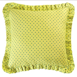 Blue Dots on Green Euro Sham