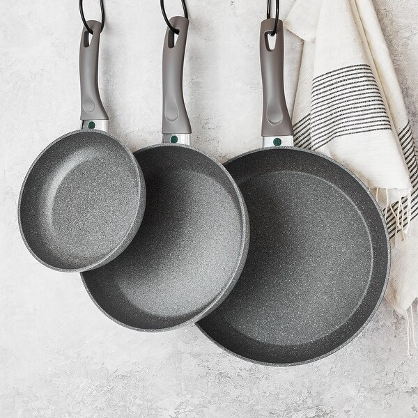 BALLARINI Modena by HENCKELS Forged Aluminum 3-pc Nonstick Fry Pan Set - Granite