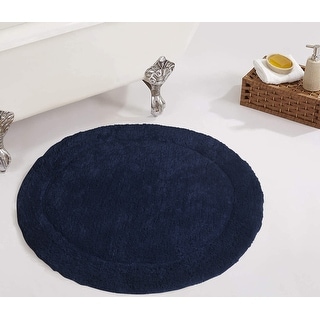 Home Weavers Waterford Collection Absorbent Cotton Machine Washable and Dry 30" Round Shape Bath Rug