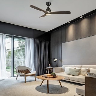 Abbott 48-inch Indoor/Outdoor Smart Ceiling Fan, Dimmable LED Light Kit & Remote, Works with Alexa/Google Home/Siri