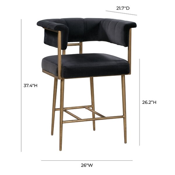 Astrid Grey Velvet Counter Stool
