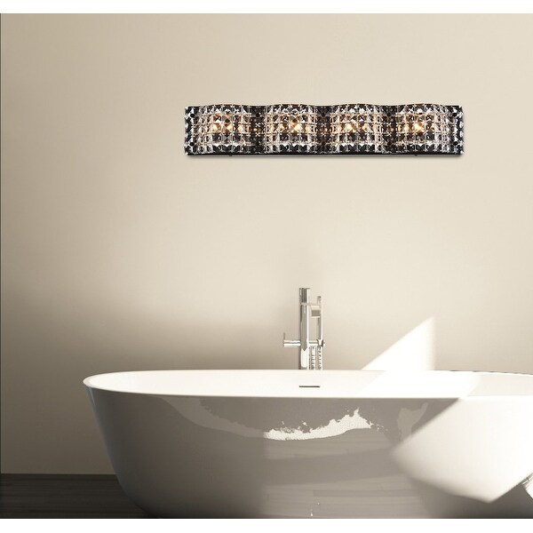 Odin 4 Light Bath Sconce with Clear Crystals