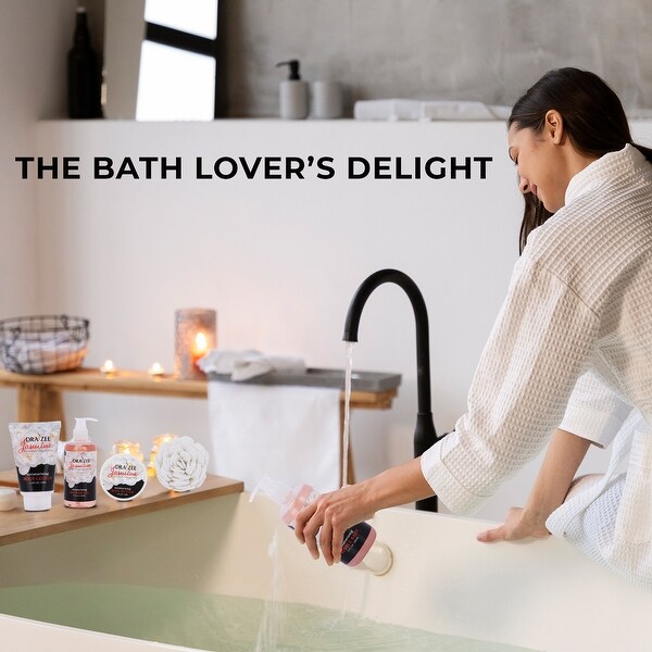 Draizee Heel Shoe Spa Gift Set � Jasmine Scented Bath Essentials Gift Basket With Shower Gel, Bubble Bath, Body Butter, etc