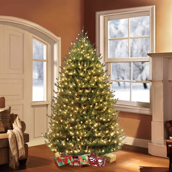 Puleo International 6.5' Pre-Lit Canadian Balsam Fir Artificial Christmas Tree with Sure-Lit Pole and 650 Warm White LED Lights