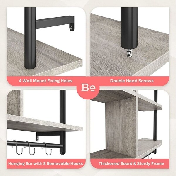 41" Floating Shelf with 4 Cube Display Shelf