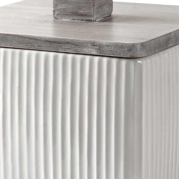 Hotelier Grey Cotton Ball Jar - White/Grey