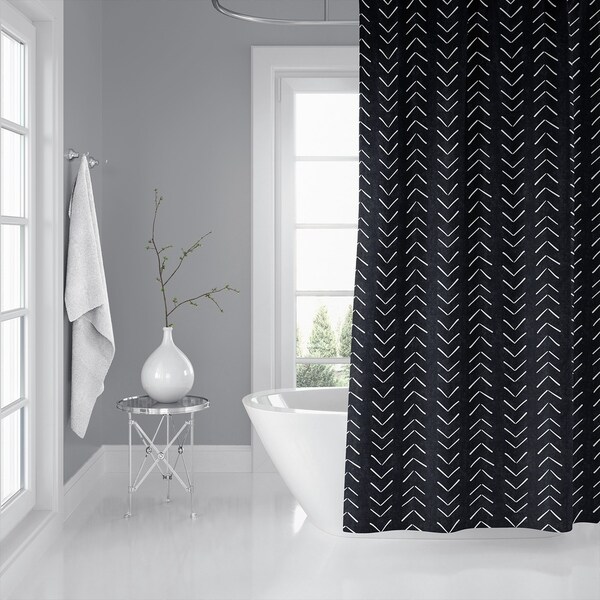 MUDCLOTH BIG ARROWS B+W Shower Curtain By Kavka Designs