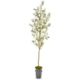 7.5' Olive Artificial Tree in Decorative Planter - Green