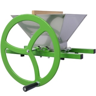 7L Manual Stainless Steel Juicer Grinder, Fruit Crusher with Wheel