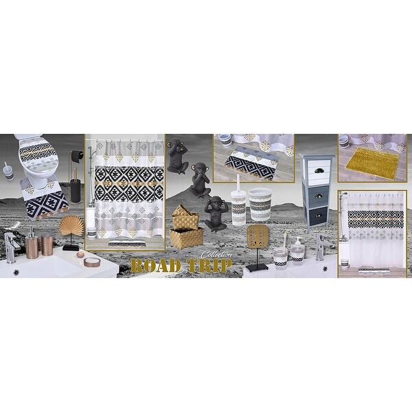 Kenya Bath Tumbler Cup Makeup Holder or Toothbrush Holder - White, Black, Grey, Gold - 3 L x 3 W x 4.4 H