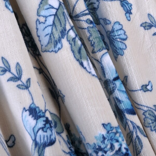 Printed Flannel Tropical Flower French / Puerto Rico Floral Throw