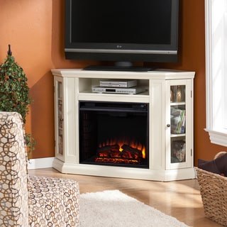 SEI Furniture Lougheed Ivory Media Console Fireplace