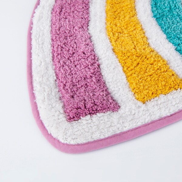 Rainbow Hearts Bath Rug