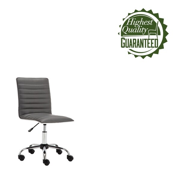 Porthos Home Lindsey Faux Leather Office Chair with Chrome Base