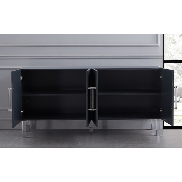 Best Master Furniture Lawson 64" Sideboard with Acrylic Legs