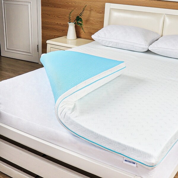 3-inch Gel Memory Foam Mattress Topper Twin, Full, Queen Size - White