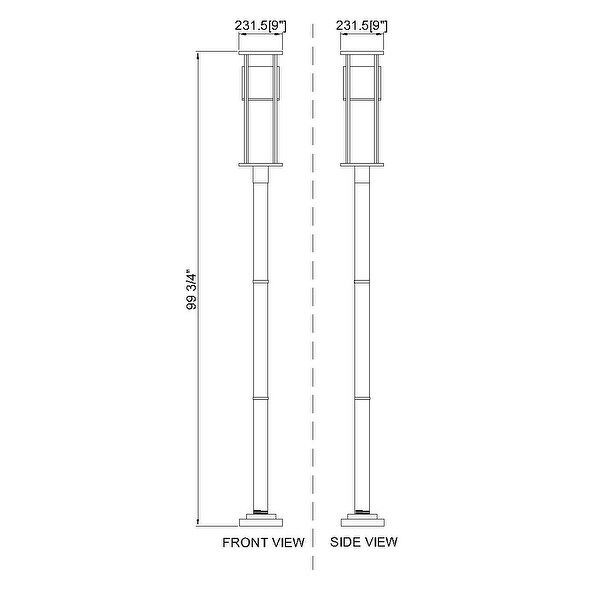 Luca 1 Light Outdoor Post Mounted Fixture - Black
