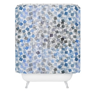 Ninola Design Confetti Plaids Blue Made to Order Shower Curtain 71" x 74" with Liner