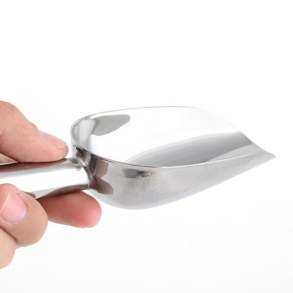Metal Kitchen Bar Food Flour Sugar Ice Soybean Holder Shovel Scoop - Silver - 6.7" x 2.2" x 1"(L*W*H)