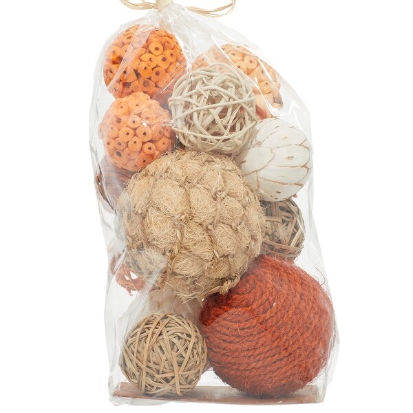 Multi Dried Plant Material Coastal Orbs & Vase Filler Nature (Set of 2) - 6 x 5 x 11Round
