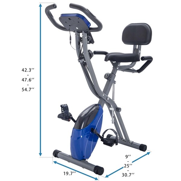 Folding Exercise Bike Fitness Upright and Recumbent X-Bike - 25*19.7*47.6INCH
