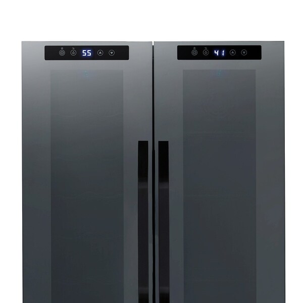 Newair Shadow  Series Wine Cooler Refrigerator 51 Bottle Dual Zone, Freestanding Mirrored Wine and Beverage Fridge