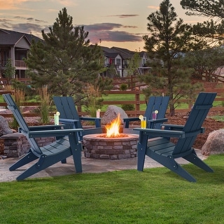 Outdoor Foldable Adirondack Chair,Weather Resistant Chair-Set of 4