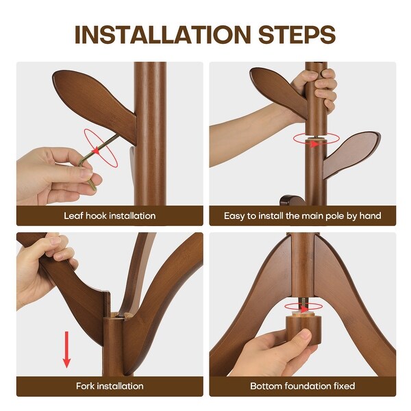 19'' Wide 8 - Hook Freestanding Coat Rack