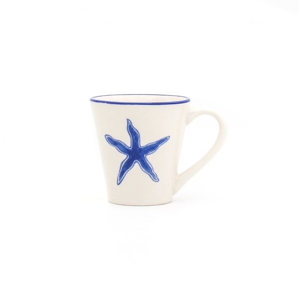 Euro Ceramica Ahoy Nautical Stoneware Assorted Mugs (Set of 4)