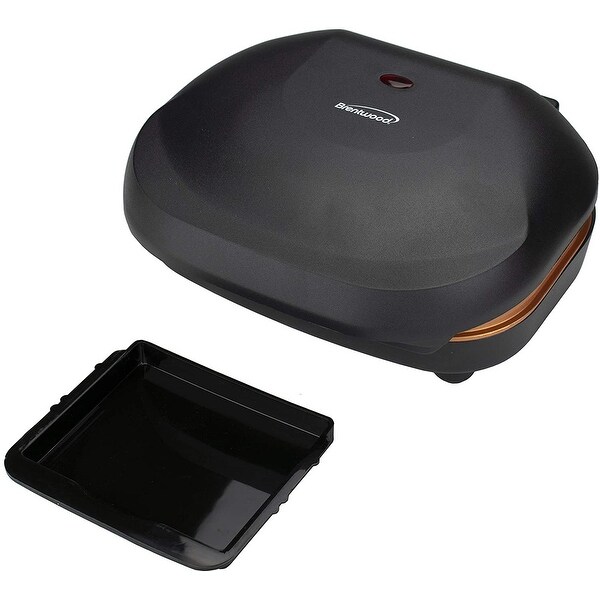 Brentwood 2-Serving Electric Copper Grill and Panini Press in Black